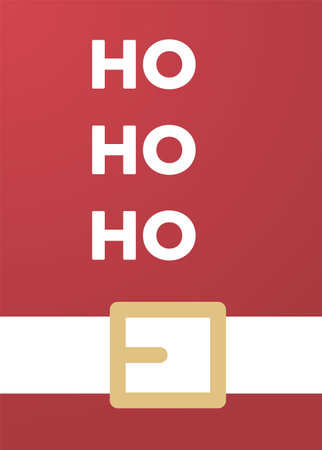 Christmas card template Santa Claus belly, vector concept. funny cartoon, festive holiday illustration.のイラスト素材