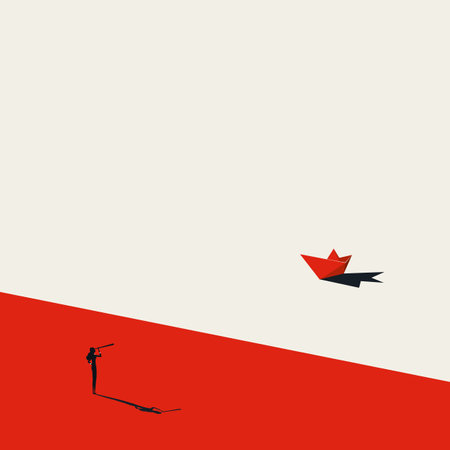 Business career opportunity vector concept. Symbol of choosing path, ambition, challenge. Minimal illustration.のイラスト素材