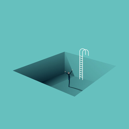 Business solution and recovery minimal illustration. Symbol of turning around, success, growth. Editable vector.のイラスト素材