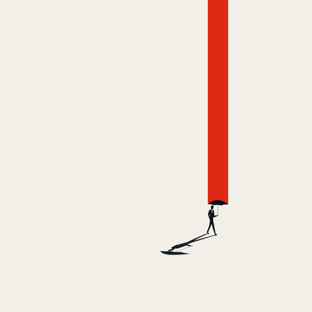 Business risk aversion and insurance vector concept. Symbol of protection, security, coverage. Minimal illustration.のイラスト素材