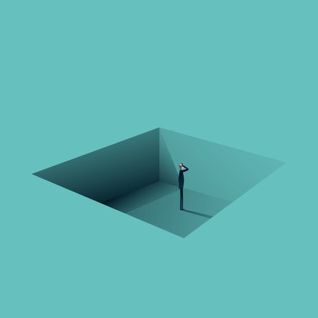 Personal bankruptcy vector concept. Symbol of depression, crisis, failure, money problems. Minimal illustration.のイラスト素材