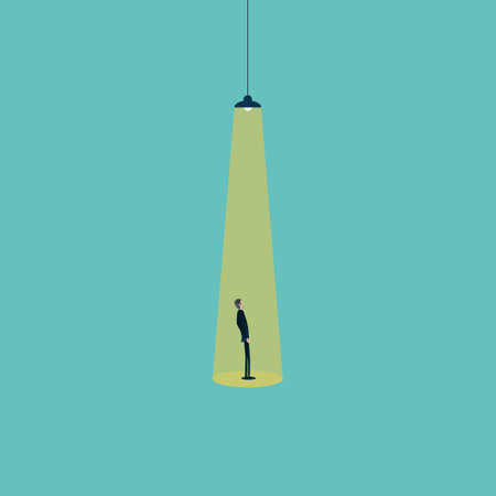 Talent and hiring banner, vector concept. Symbol of recruitment, talent search, spotlight. Minimal illustration.のイラスト素材