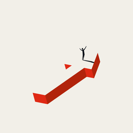 Career achievement, business vector concept. Symbol of success, victory, personal growth. Minimal illustration.のイラスト素材