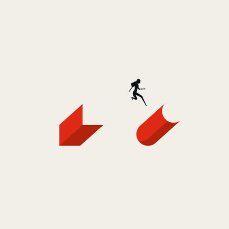 Business career change vector concept. Symbol of transformation, new direction, path. Minimal design illustrationのイラスト素材