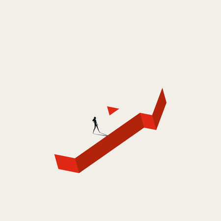 Path to success and growth, business vector concept. Symbol of achievement, development. Minimal design illustration.のイラスト素材