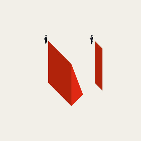 Communication gap, business vector concept. Symbol of lack of discussion between genders. Minimal illustration.のイラスト素材