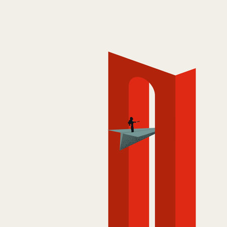 Business journey and mission vector concept. Symbol of success, leadership, growth. Minimal abstract illustration.のイラスト素材