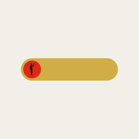 Business vision, searching for opportunity minimal illustration. Leadership, visionary, success symbol. Vector concept.のイラスト素材
