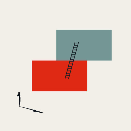 Thinking about moving to next level, abstract business vector concept. Minimal design illustrationのイラスト素材