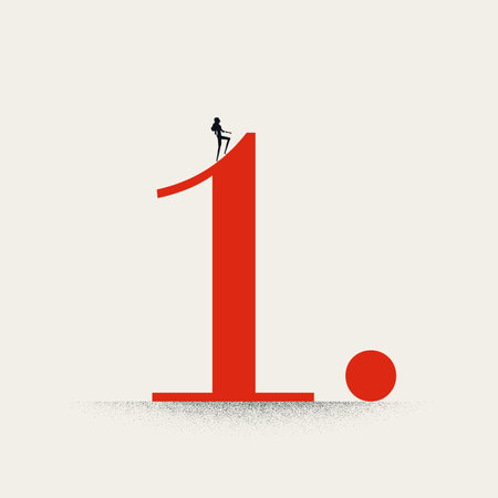 Business or career success vector concept. Symbol of achievement, growth, leadership. Minimal illustration.のイラスト素材
