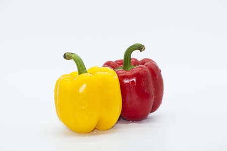 Yellow and Red Pepperの写真素材