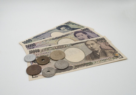 Money Yen isolated on whiteの写真素材