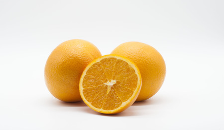Orange isolated on whiteの写真素材