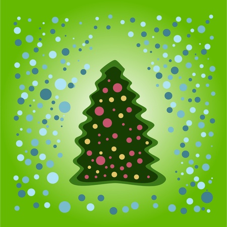 Tree on a green background with balloonsのイラスト素材