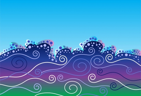 Decorative stylized waves of the seaのイラスト素材