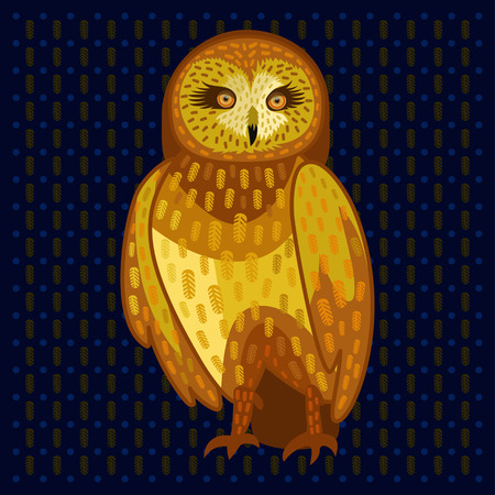 Owl on dark foneのイラスト素材