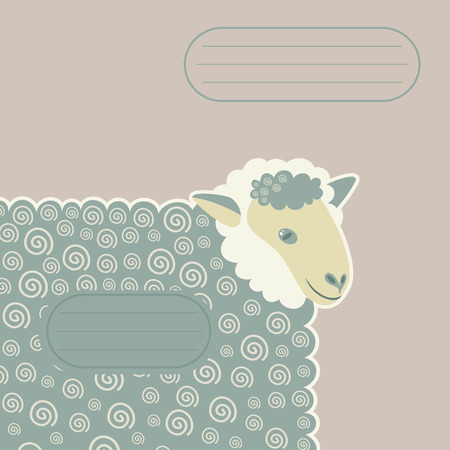 sheep with decorative swirls のイラスト素材