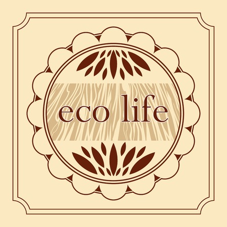 eco healthy life natural product decorative emblemのイラスト素材