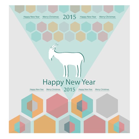 goat on the background of hexagons infographics calendarのイラスト素材