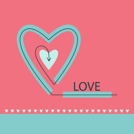 greeting card for Valentine's Day heart designのイラスト素材