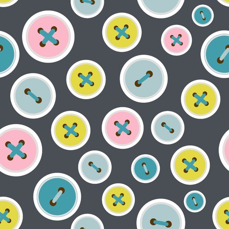 Decorative seamless pattern of colored buttonsのイラスト素材