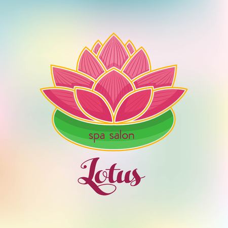 emblem lotus decorative colorful design for yoga and spa salonのイラスト素材