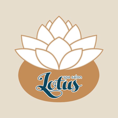 emblem lotus flower design for yoga and spa salonのイラスト素材