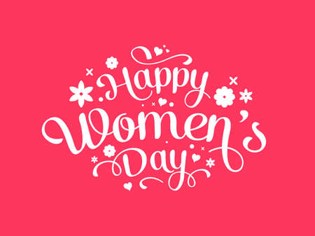 International Womenâs Day 8th of March day of women in the world Arabic and English calligraphy vector.のイラスト素材