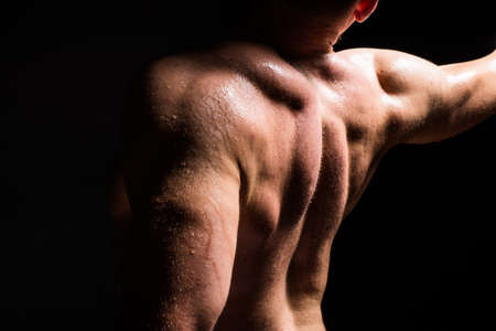 Black isolated muscle manの写真素材
