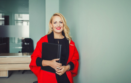portrait of a successful woman in the officeの写真素材