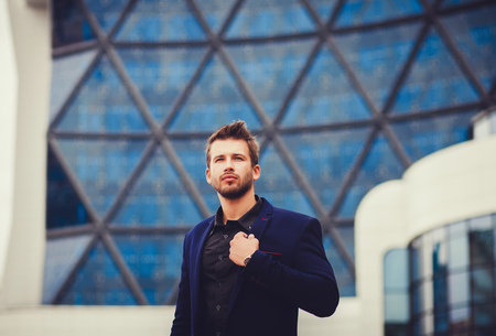 Stylish young man in suit. Business styleの写真素材