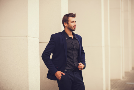 handsome man in casual outfitの写真素材