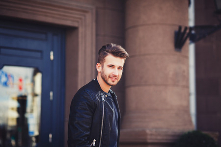 Young handsome man smilingの写真素材