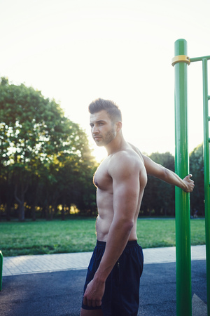 man sports outdoors. health and nutritionの写真素材