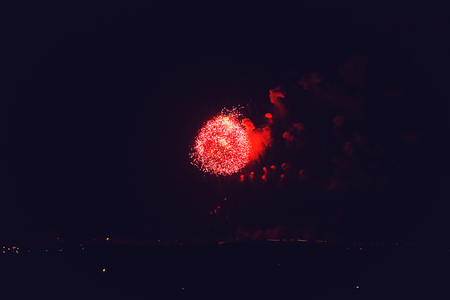 fireworks in the night sky for christmas or new yearの写真素材