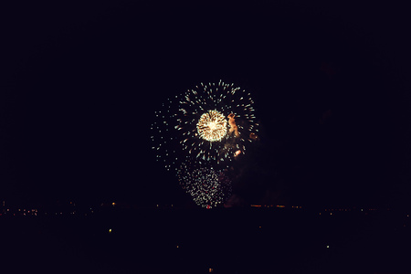 bright fireworks at christmasの写真素材