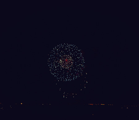 bright fireworks on New Year's Eveの写真素材