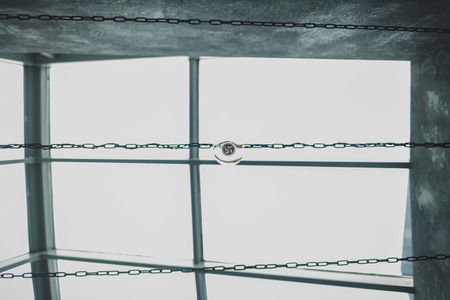 Photo of hanging light bulb. Modern artの写真素材