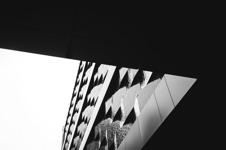 Architecture facade design modern building. Black and White imageの写真素材