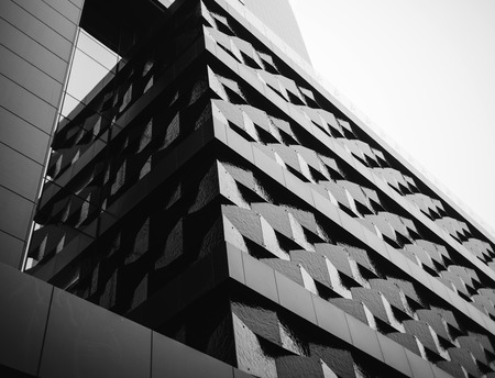 Urban Geometry, looking up to glass building. Abstract architectural design. Inspirational, artistic imageの写真素材