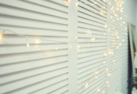 Decor with vintage lamps on the wooden wall.の写真素材