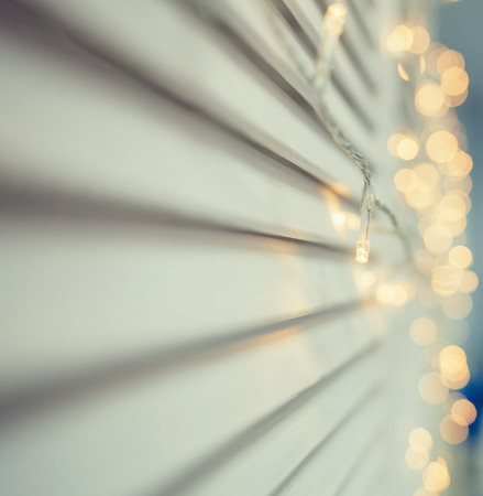 Decor with vintage lamps on the wooden wall. Christmas and Happy new year coceptの写真素材