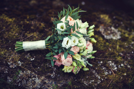close up of wedding bouquetの写真素材