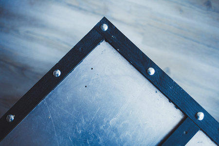 scratched metal texture, the surface is triangular in shape