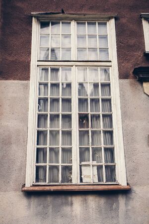 vintage design of old windows in Polandの写真素材