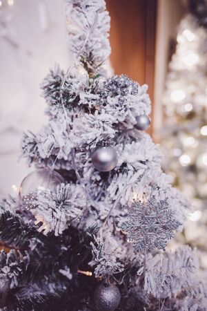 decorated Christmas tree on holidayの写真素材