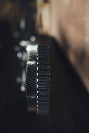 gears and cogs, titanium and steel industry partsの写真素材