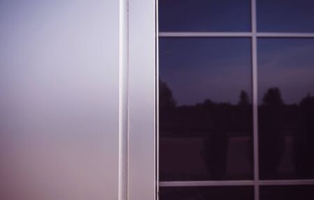 metal element of modern office building with windowsの写真素材