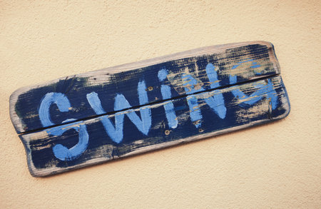 old vintage plaque on the wallの写真素材