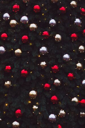 Christmas tree with hanging balls. winter decorationの写真素材